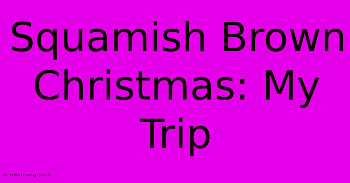 Squamish Brown Christmas: My Trip