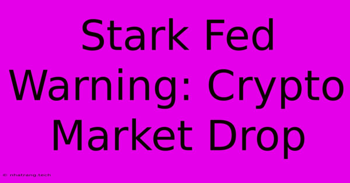 Stark Fed Warning: Crypto Market Drop Stark Fed Warning: Crypto Market Drop