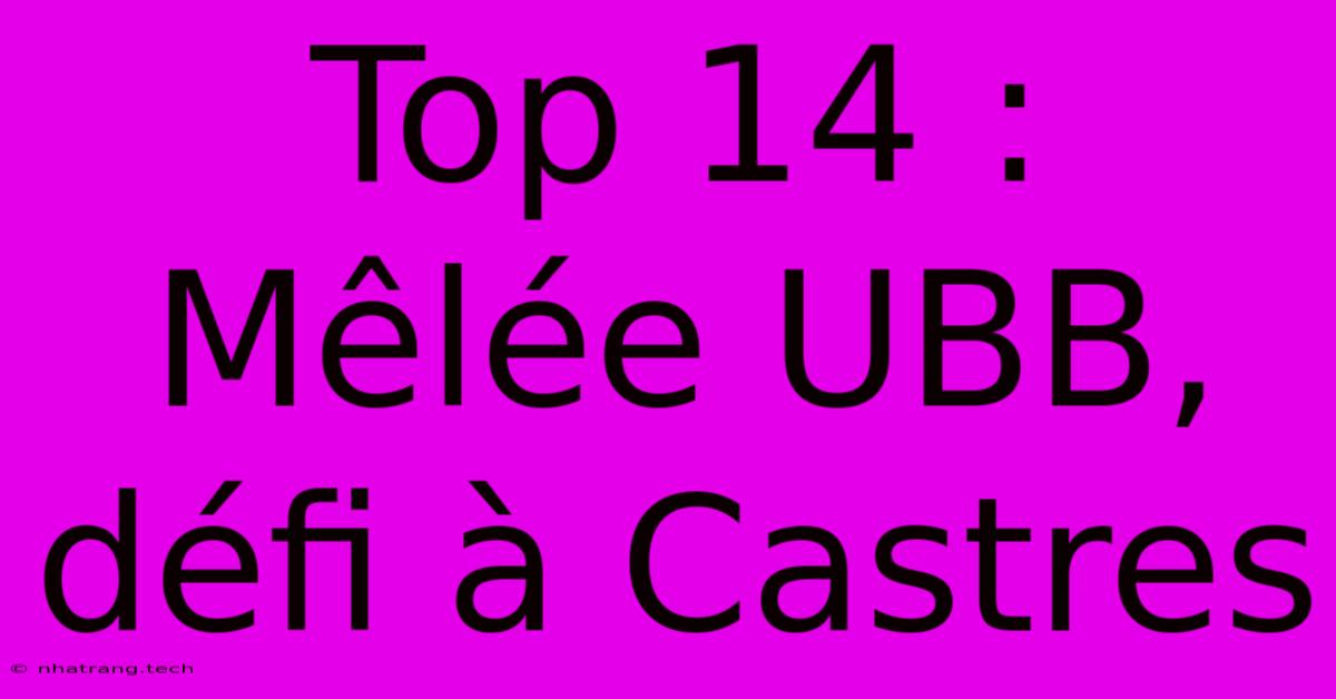 Top 14 : Mêlée UBB, Défi À Castres Top 14 : Mêlée UBB, Défi À Castres