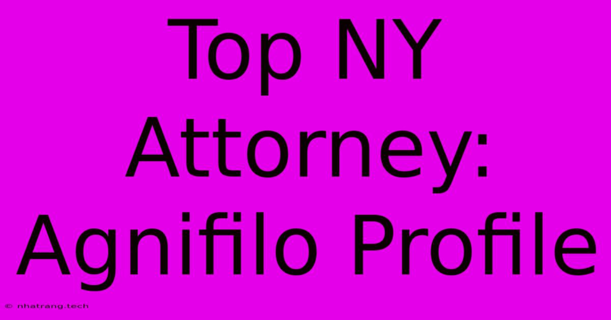 Top NY Attorney: Agnifilo Profile Top NY Attorney: Agnifilo Profile