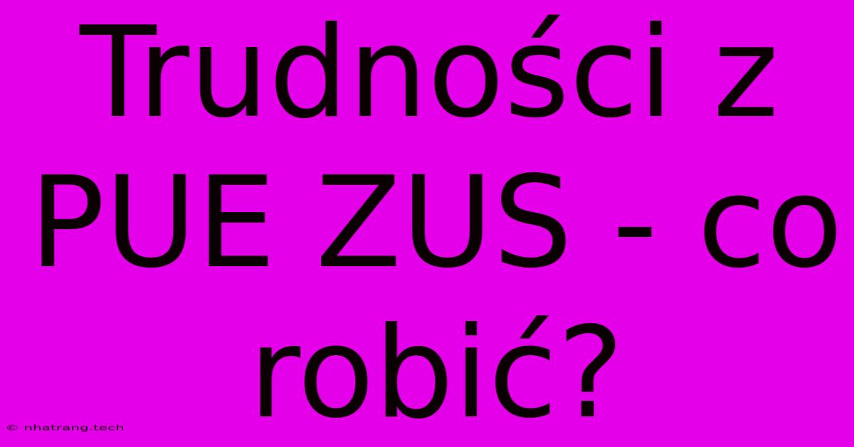 Trudności Z PUE ZUS - Co Robić? Trudności Z PUE ZUS - Co Robić?