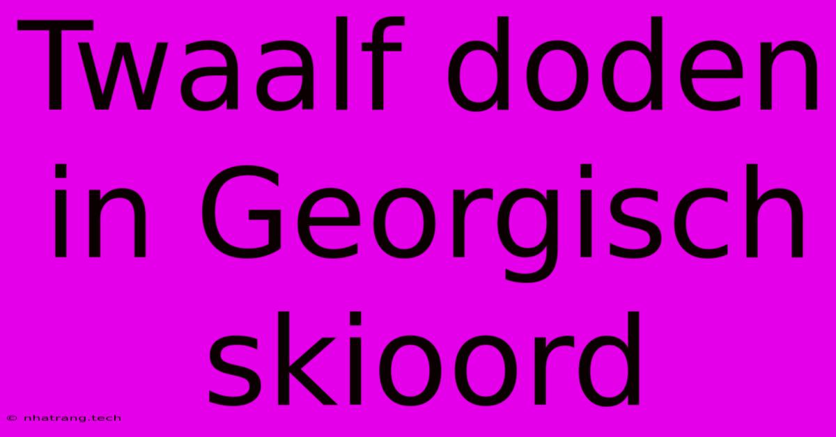 Twaalf Doden In Georgisch Skioord Twaalf Doden In Georgisch Skioord