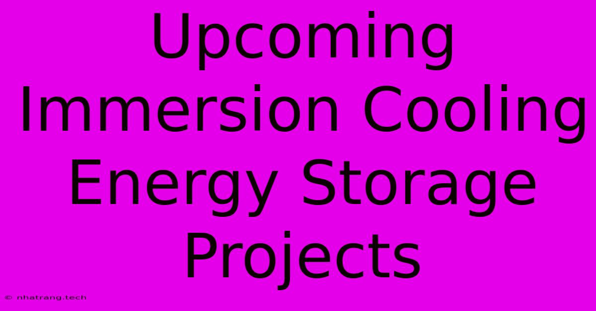 Upcoming Immersion Cooling Energy Storage Projects Upcoming Immersion Cooling Energy Storage Projects