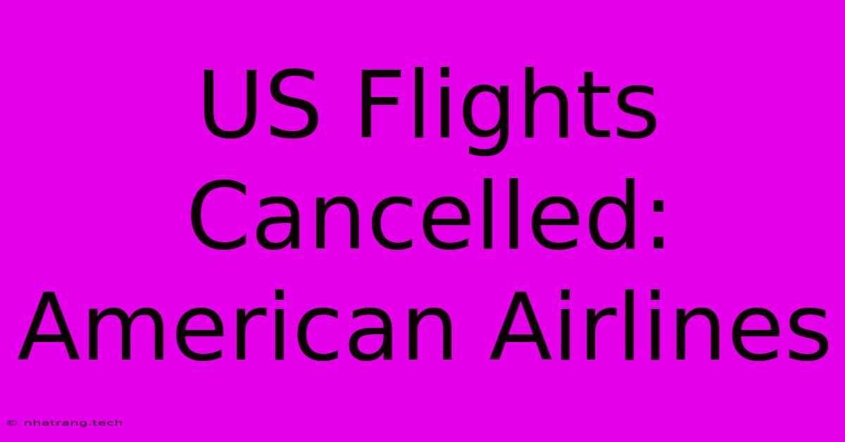 US Flights Cancelled: American Airlines