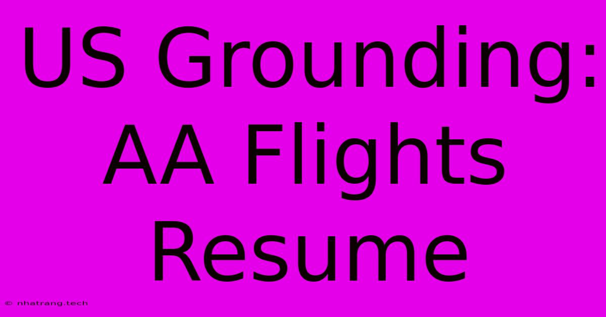 US Grounding: AA Flights Resume