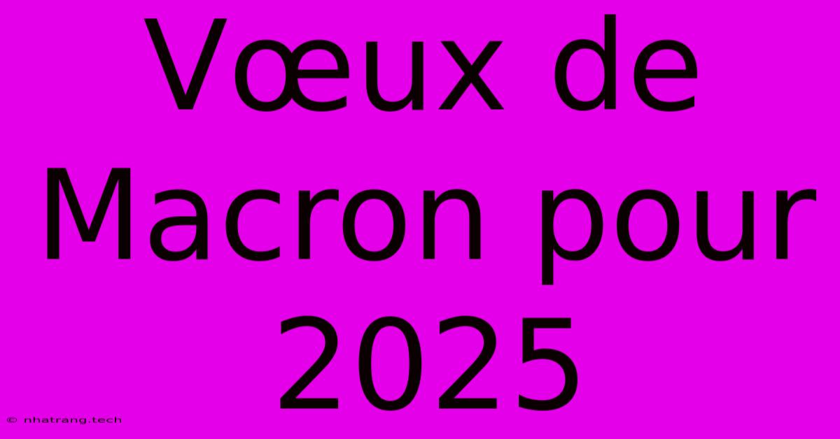 Vœux De Macron Pour 2025