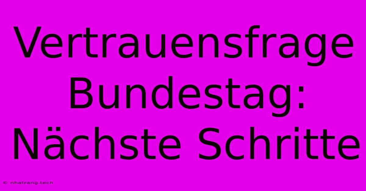 Vertrauensfrage Bundestag: Nächste Schritte Vertrauensfrage Bundestag: Nächste Schritte