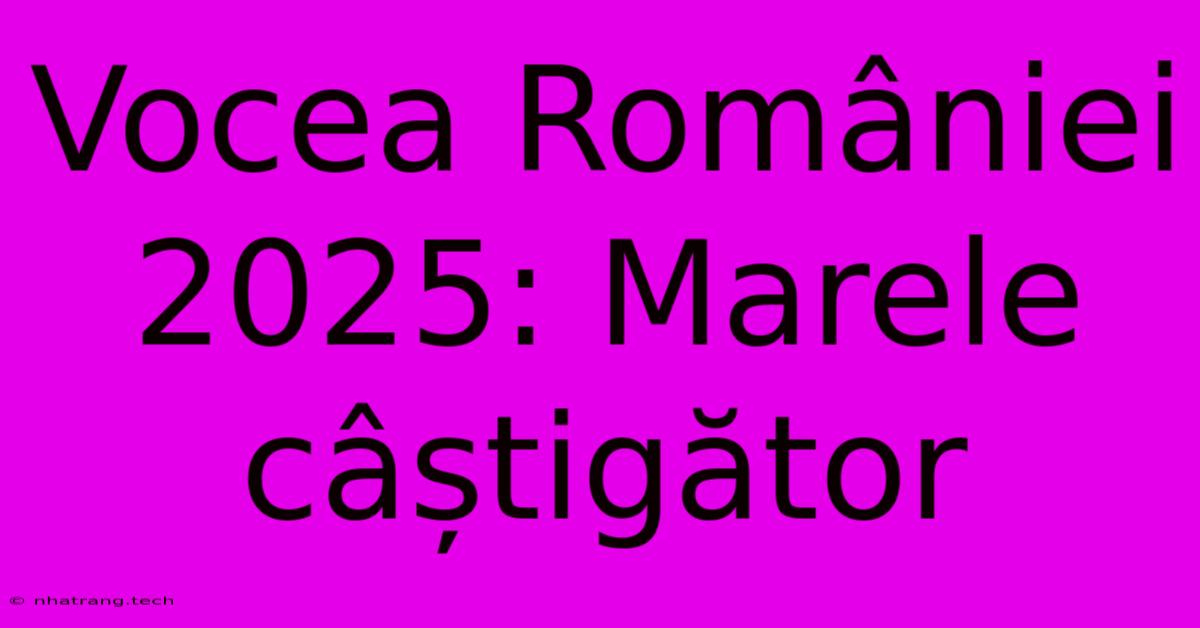 Vocea României 2025: Marele Câștigător Vocea României 2025: Marele Câștigător