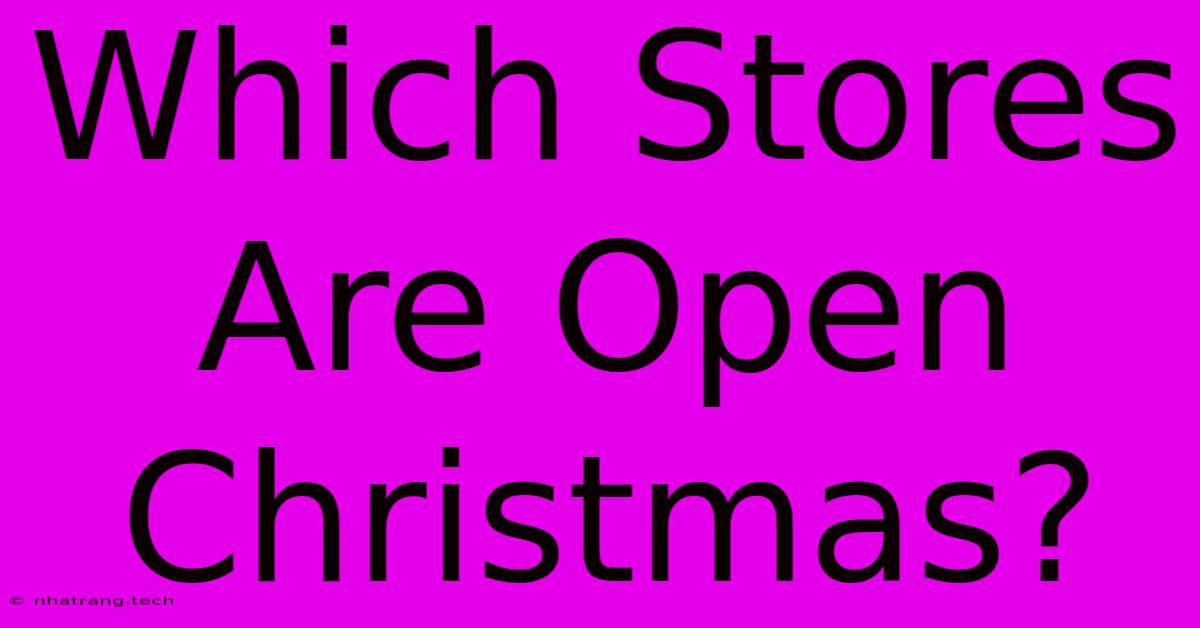 Which Stores Are Open Christmas?