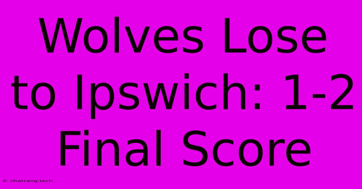 Wolves Lose To Ipswich: 1-2 Final Score Wolves Lose To Ipswich: 1-2 Final Score