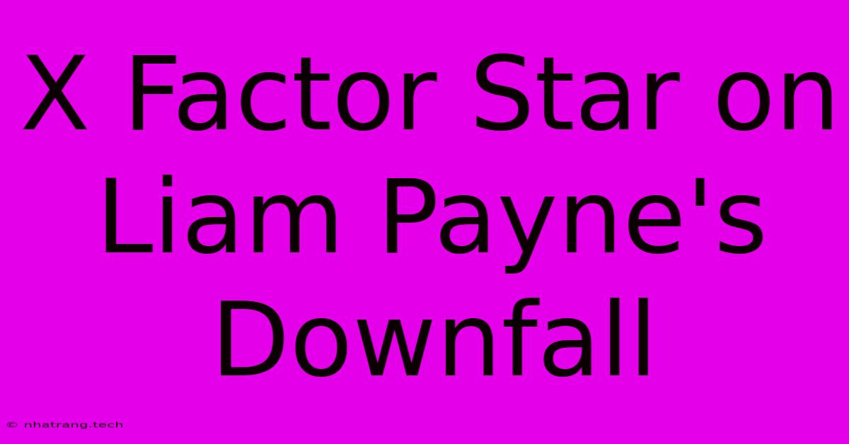 X Factor Star On Liam Payne's Downfall X Factor Star On Liam Payne's Downfall